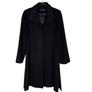 Dale Dressin Womens 2 Black Amicale Pure Cashmere Pea Coat Jacket Made in USA